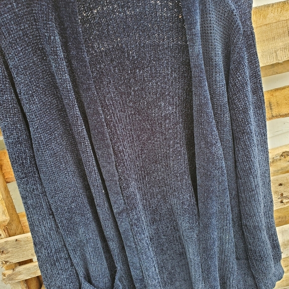 Matty M | Rib Stitch Chenille Cardigan with Front Pockets | XXL | Navy | NWOT - Picture 6 of 6